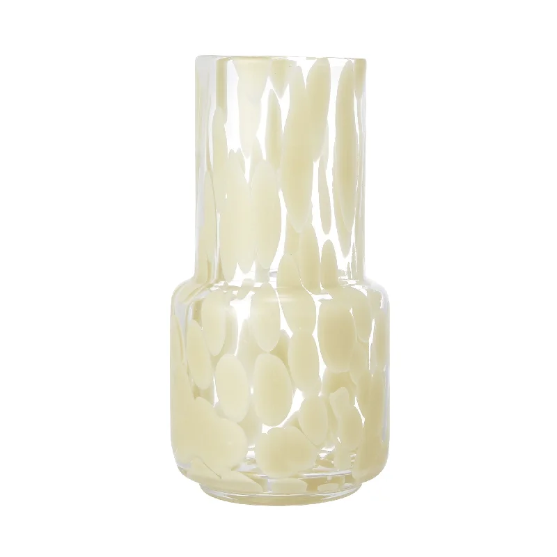 Dot Pattern Flower Vase M Beige