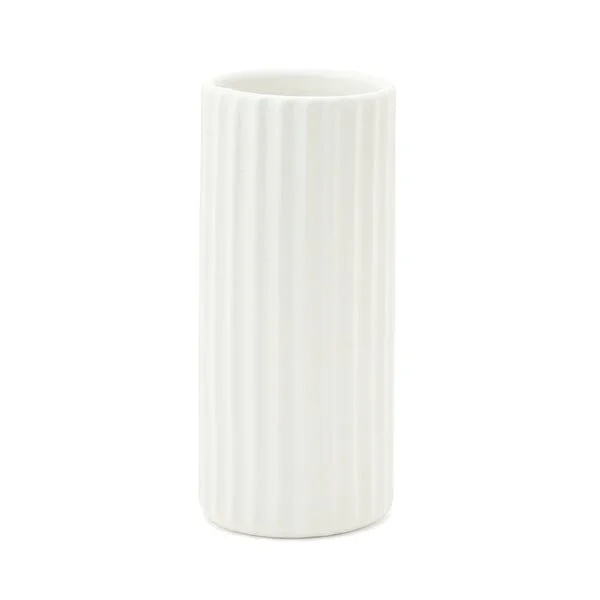 Ceramic Lib Flower Vase M White