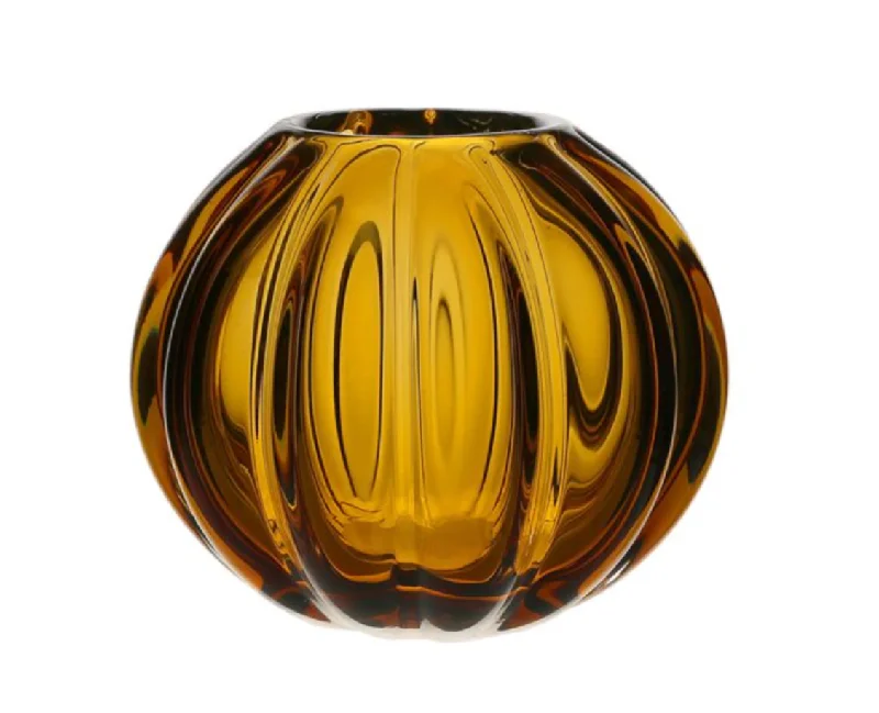 Amalfi Pumpkin Vase Amber - 10"