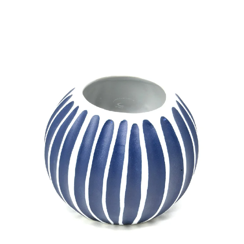 Ceramic vase carved blue & white orb