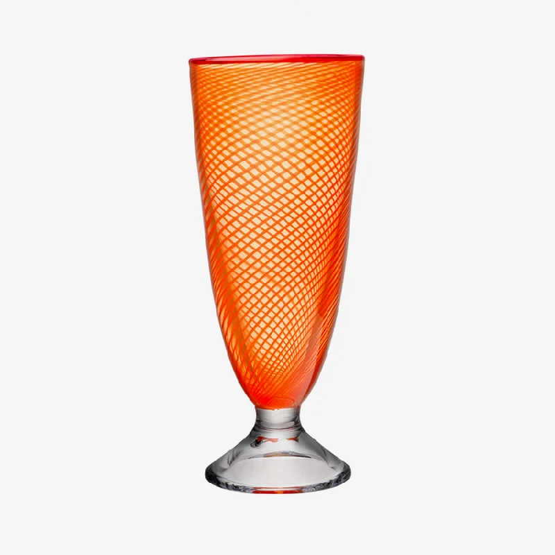 Kosta Boda | Red Rim Footed Vase