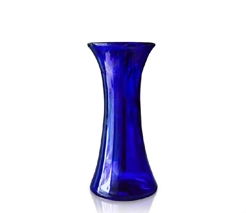 Large Blue Glass Lily Vase