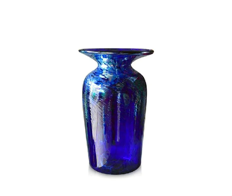 Medium Tall "Aurora" Blue Glass Vase