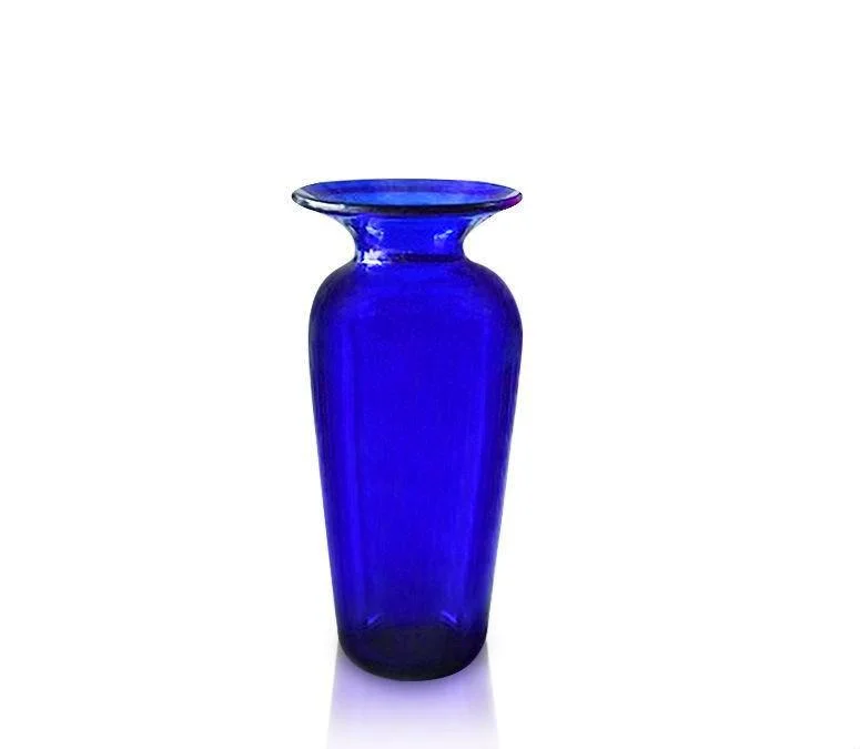 Medium Tall Blue Glass Vase