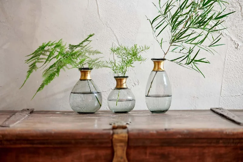 Miza Mini Glass Vase - Smoke