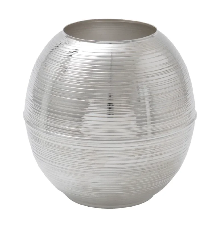 Orbe  Vase Diam.20Cm Ht.16,5Cm - Silver