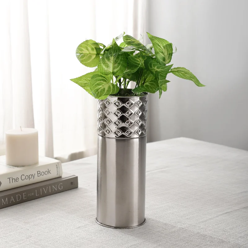 Rhomus Cut Mosaic Stainless Steel Flower Vase