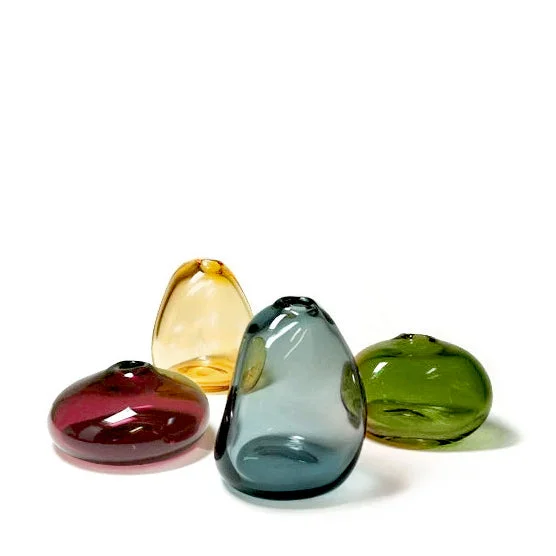 Sugahara glass river stone mini vases