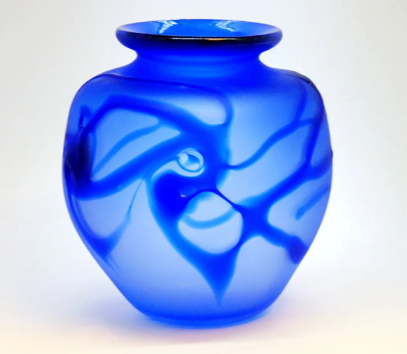 Trailed Blue Glass Vase