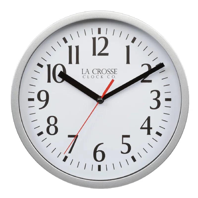 404-3020S 8-inch Basics Analog Wall Clock – Silver