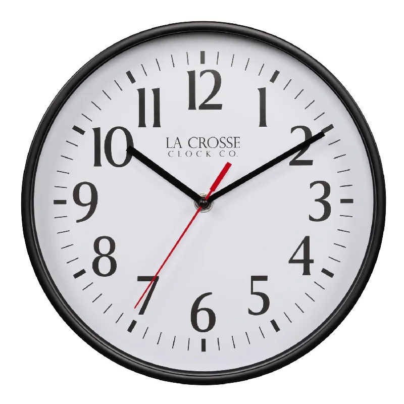 404-3025B 10-inch Basics Analog Wall Clock – Black