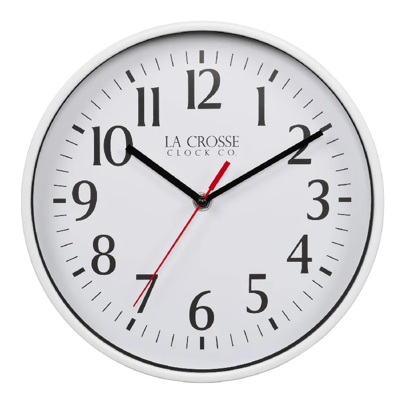 404-3025W 10-inch Basics Analog Wall Clock – White