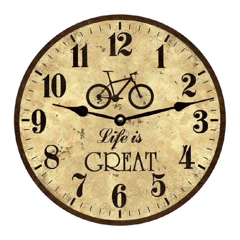 Bicycle Clock- Life is Great Bicycle Clock- Rustic Bike Clock