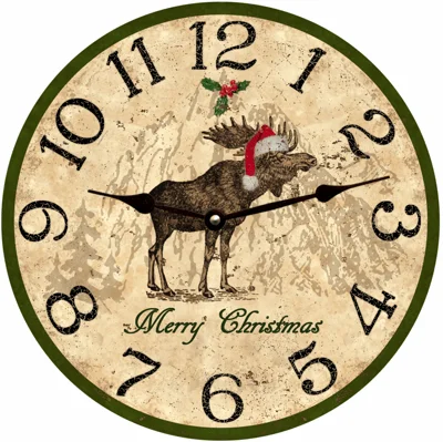 Christmas Moose- Merry Christmas Moose Clock