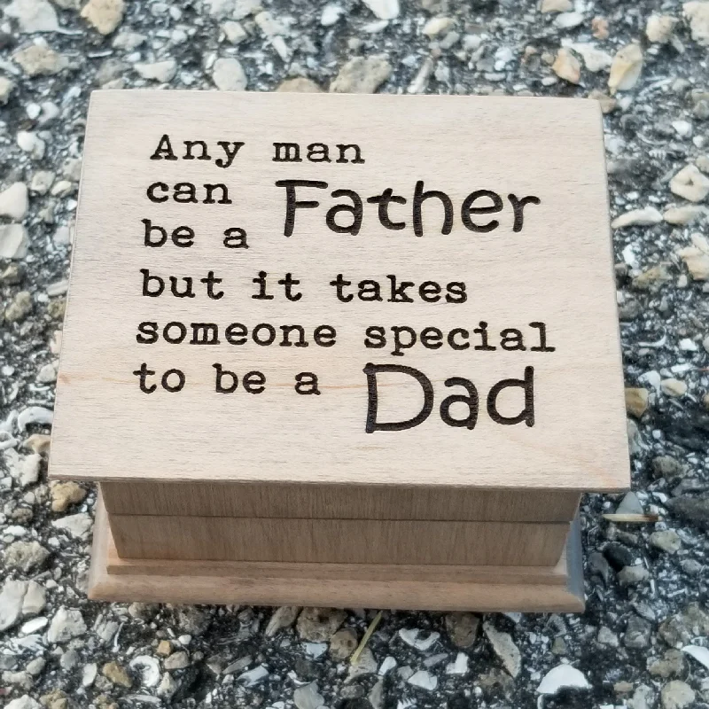 Music Box with Dad quote engraved on top with your choice of your color and song