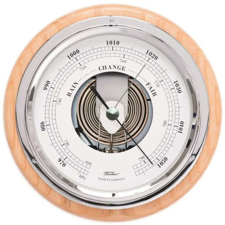 Popular Ash & Chrome 170mm Barometer & Tide Clock Combo