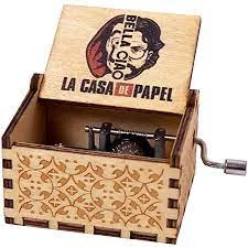 Money Heist: La Casa de Papel Half Face Handcrafted Brown Music Box - Unmask the Symphony of Intrigue 🏴‍☠️🎶