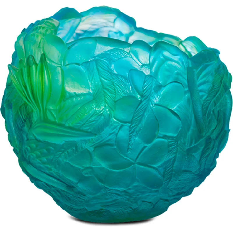 Daum - Bouquet Vase in Blue & Green