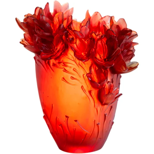 Daum - Crystal Large Saffron Vase