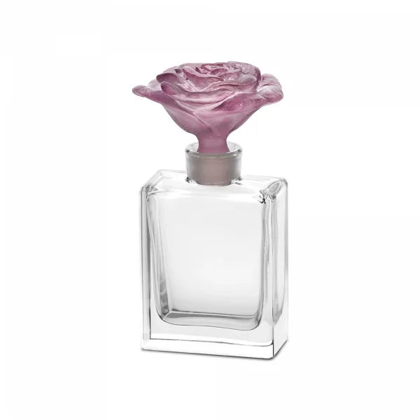 Daum - Crystal Rose Passion Perfume Bottle in Pink