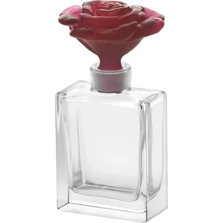 Daum - Crystal Rose Passion Perfume Bottle in Raspberry