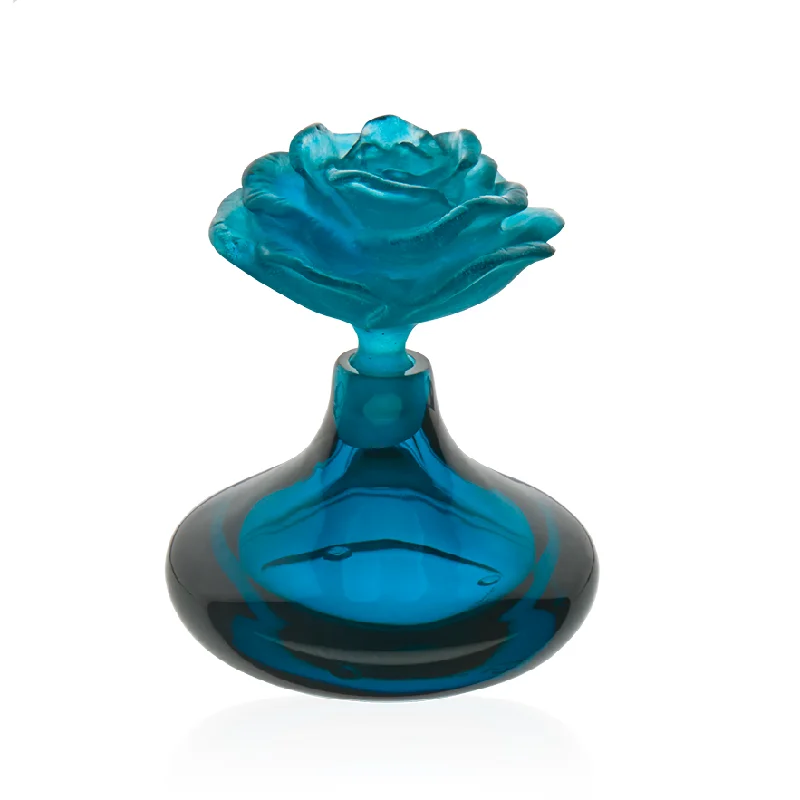 Daum - Crystal Rose Romance Perfume Bottle in Blue