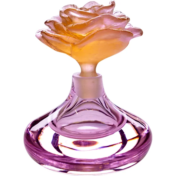 Daum - Crystal Rose Romance Perfume Bottle in Pink