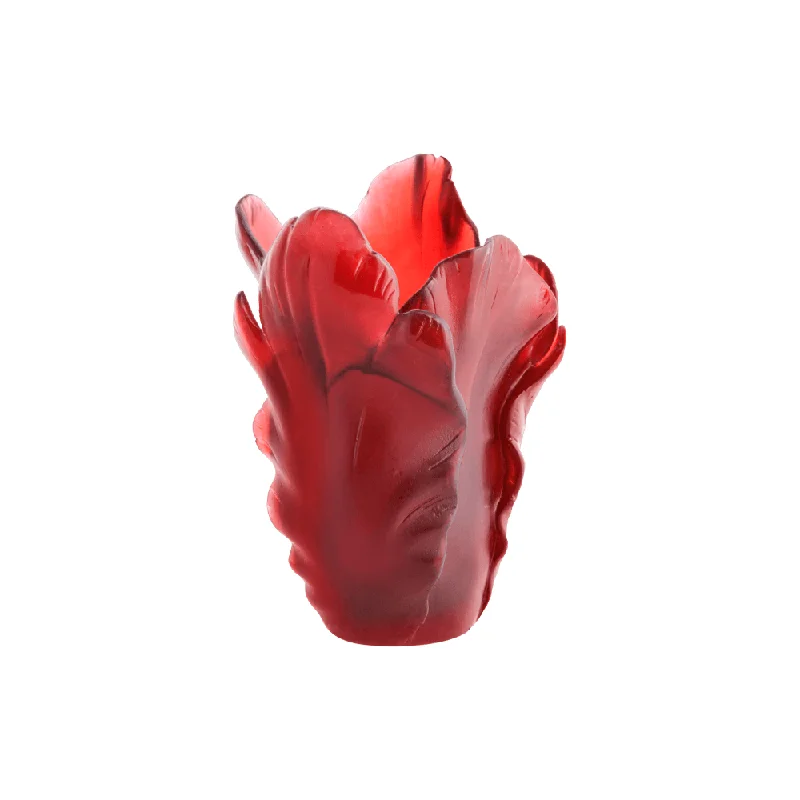 Daum - Crystal Tulip Vase in Red