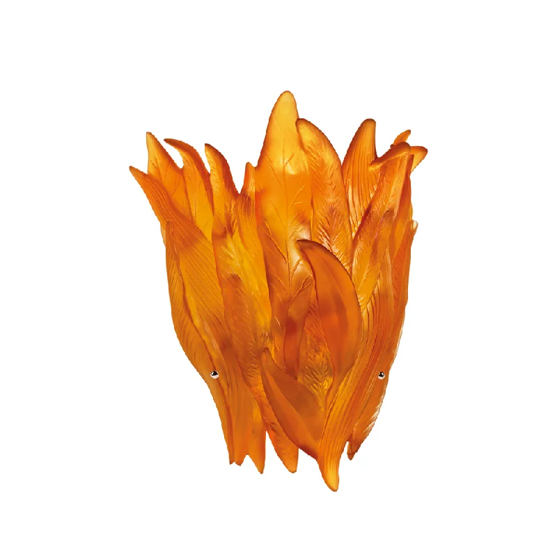 Daum - Crystal Vegetal Sconce in Amber