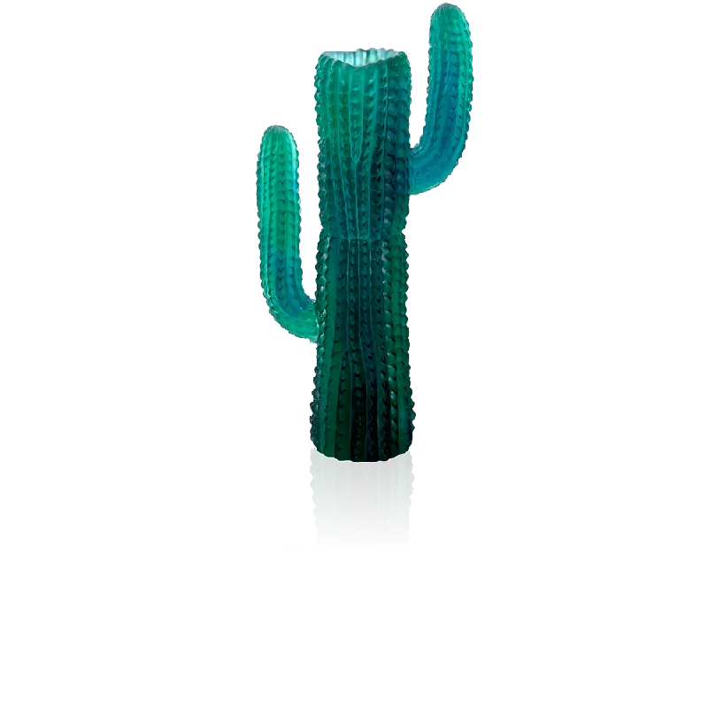 Daum - Jardin de Cactus Green Vase by Emilio Robba