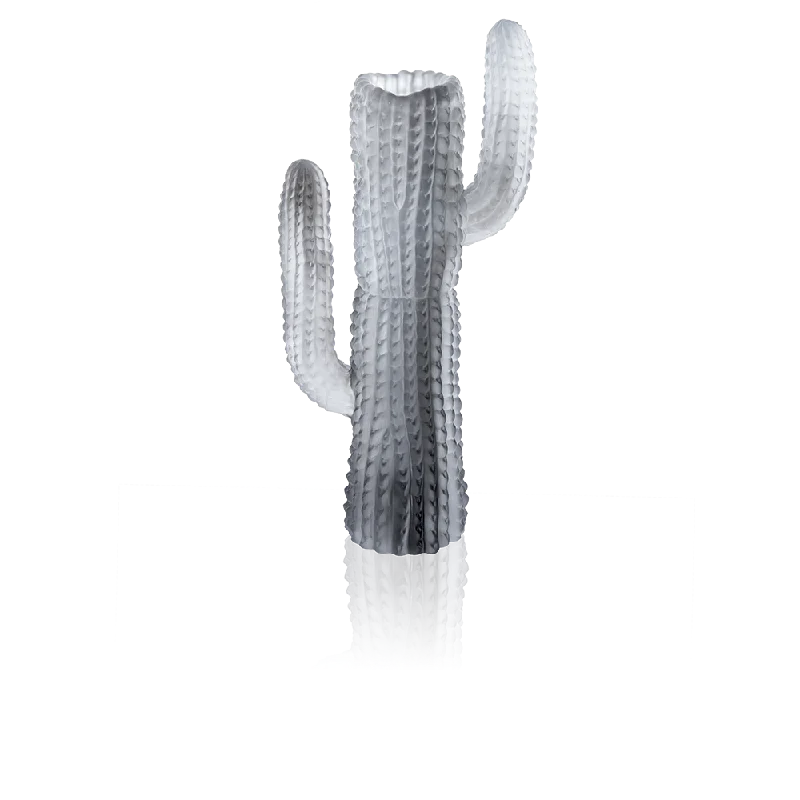 Daum - Jardin de Cactus Grey Vase by Emilio Robba