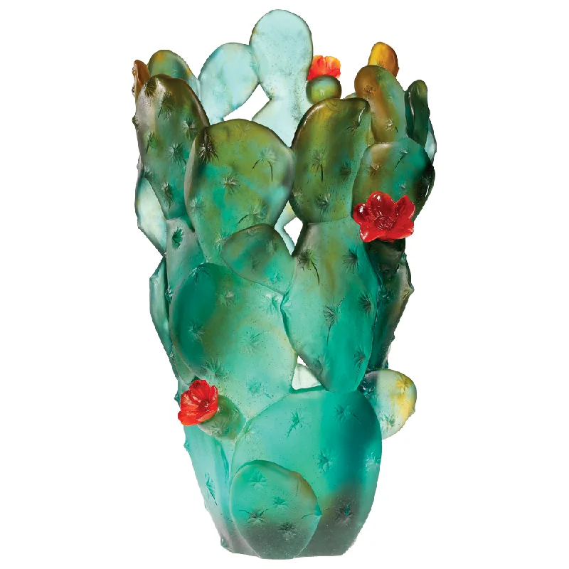 Daum - Large Crystal Cactus Vase