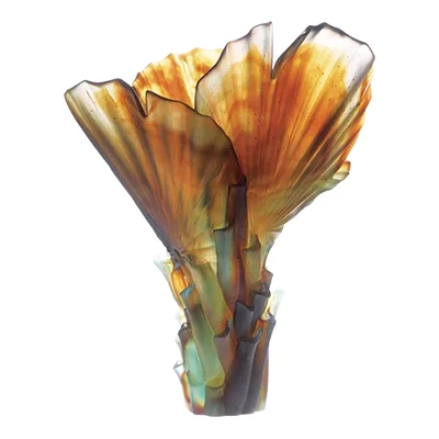 Daum - Large Crystal Palm Tree Vase by Emilio Robba