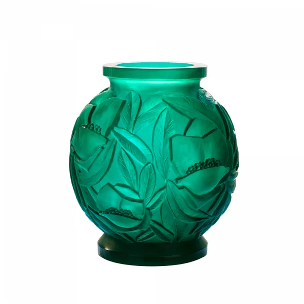 Daum - Large Crystal Empreinte Vase in Green 175 Ex