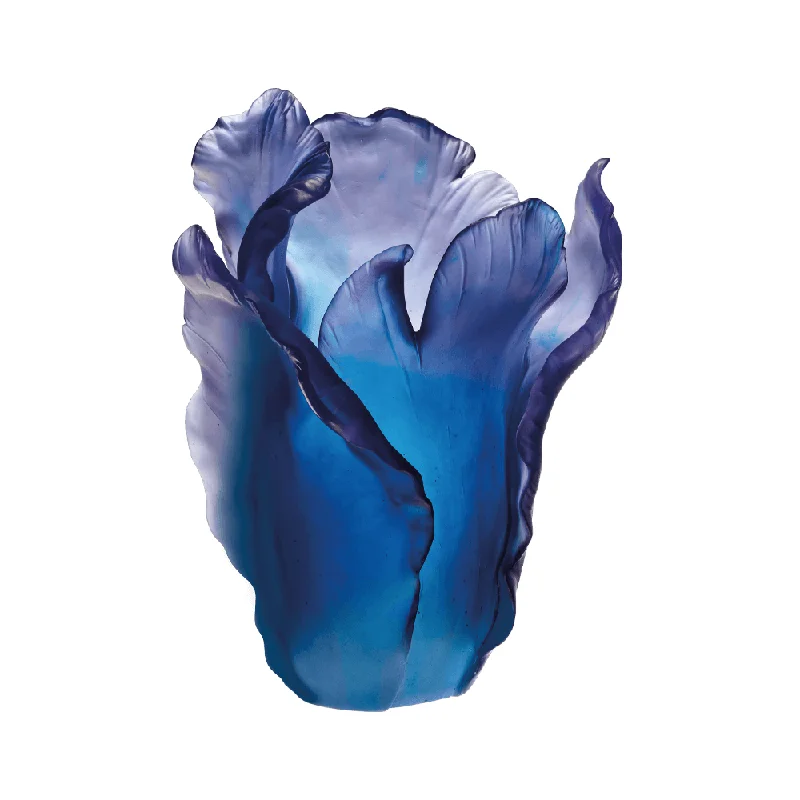 Daum - Large Tulip Vase in Blue