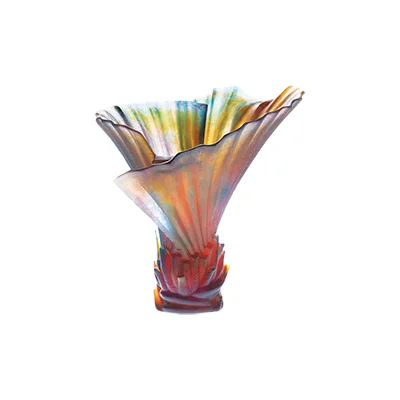 Daum - Small Crystal Palm Tree Vase by Emilio Robba