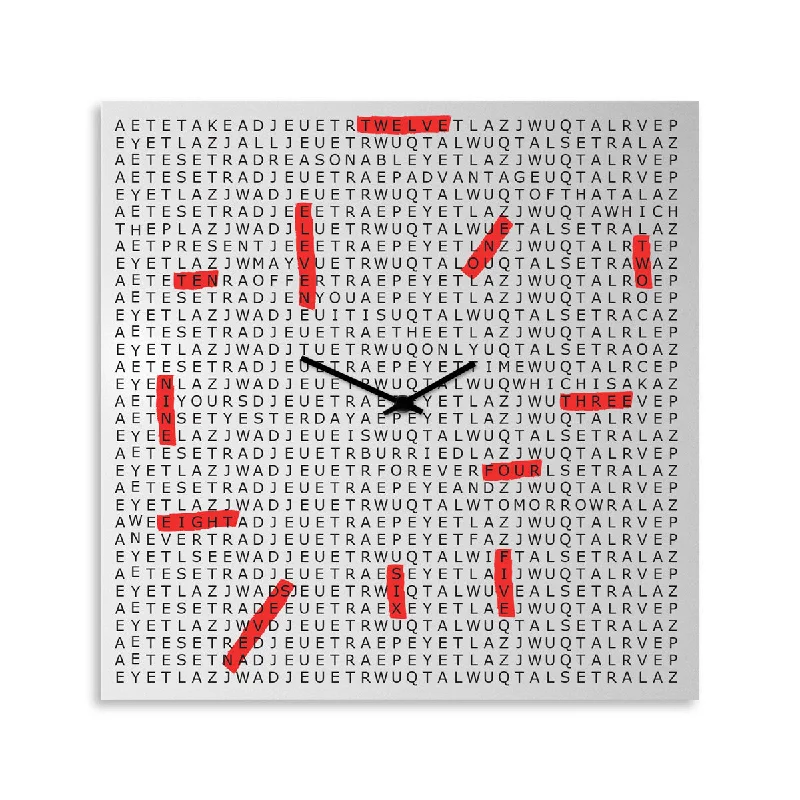 Design Object - Crossword Wall Clock - Made in Italy