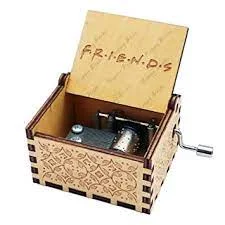 Friends Engraved Handcrafted Music Box (Brown)