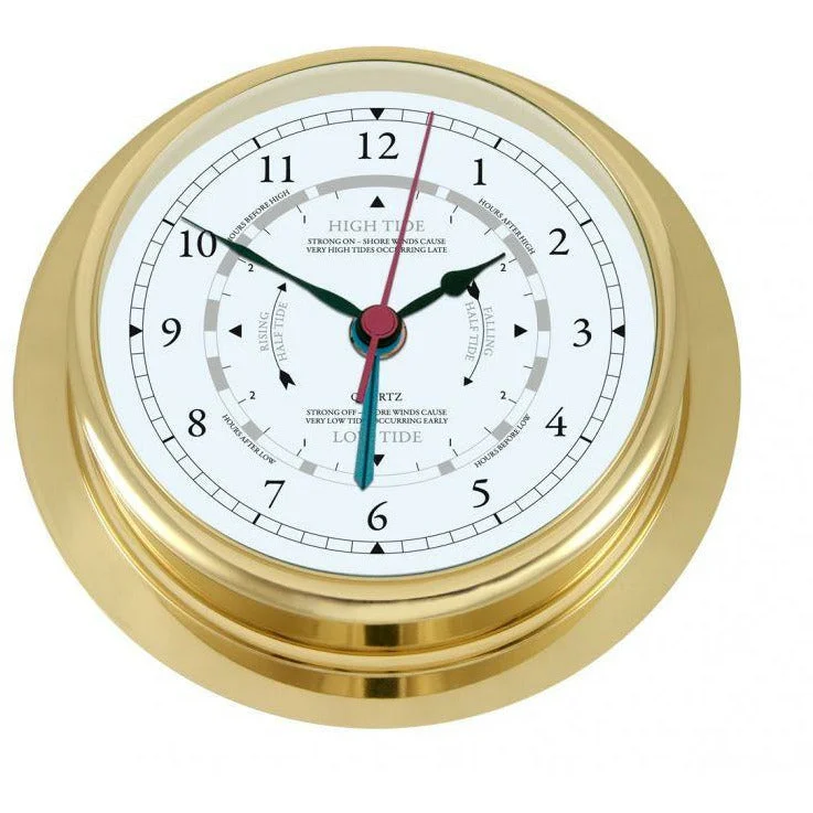 Large Polished Brass 200mm Tide Clock