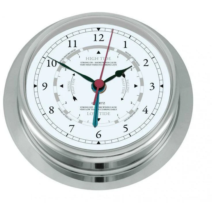 Large Polished Chrome 200mm Tide Clock