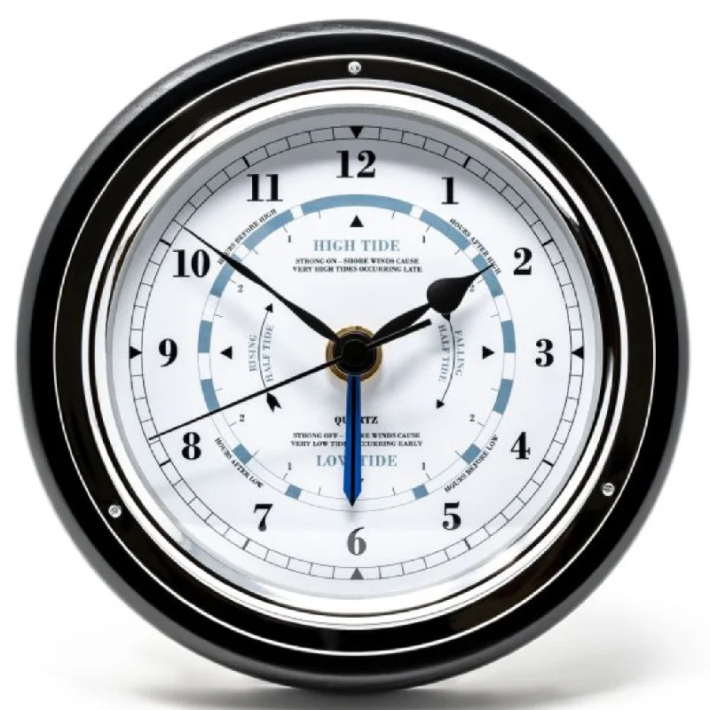 Popular Ebony & Chrome  170mm Tide Clock