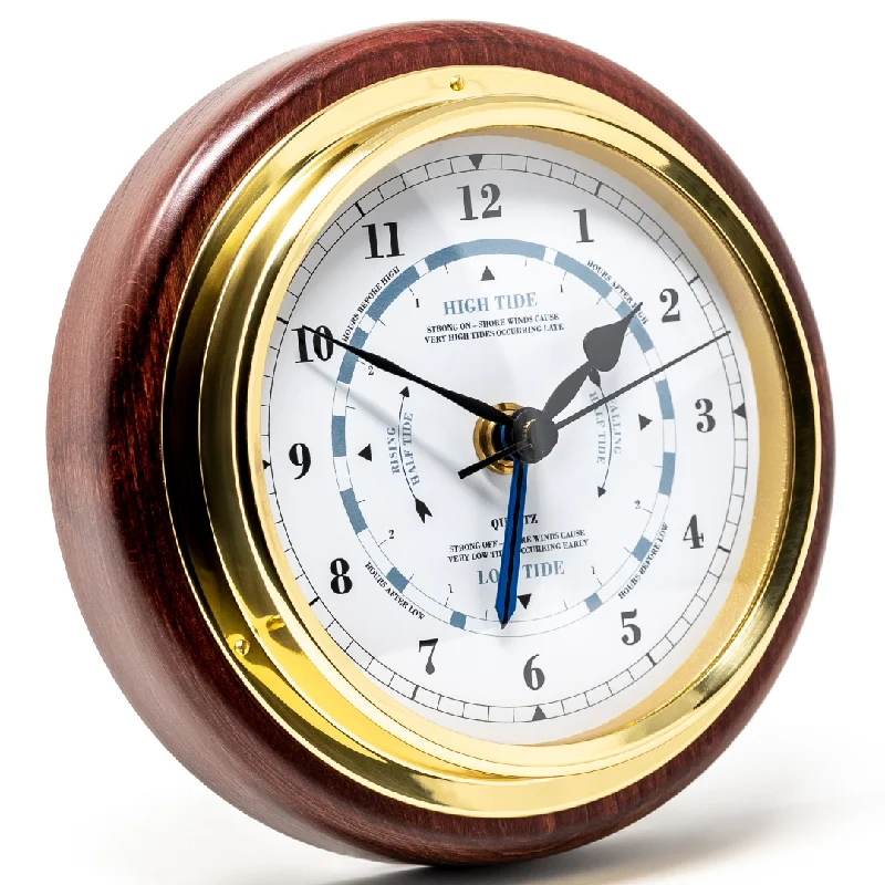 Popular Mahogany & Brass  170mm Tide Clock