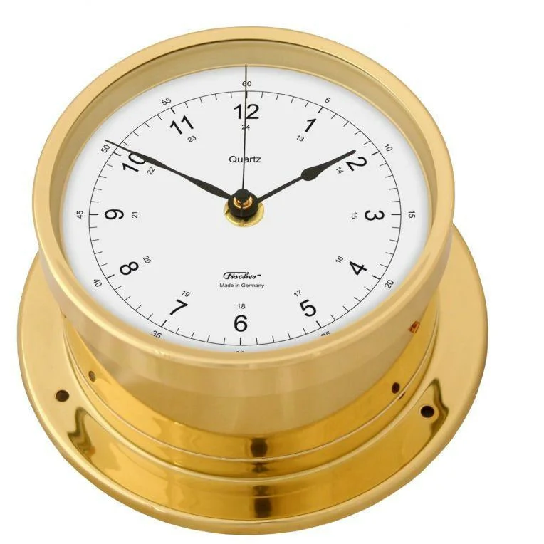 Nautical Polished Brass Precision Quartz Clock