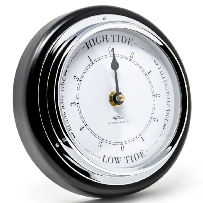 Ebony & Chrome 170mm Tide only Clock