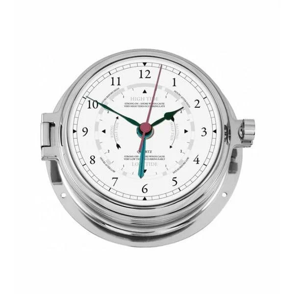 Solid Polished Chrome Marine Tide Clock