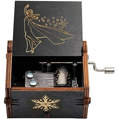 Frozen wooden Handcrafted Music Box (Black)