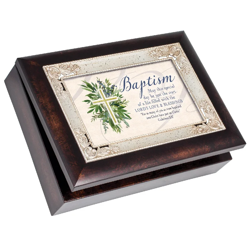 Baptism Lord's Love Burlwood Music Box Plays Tune Friend In Jesus