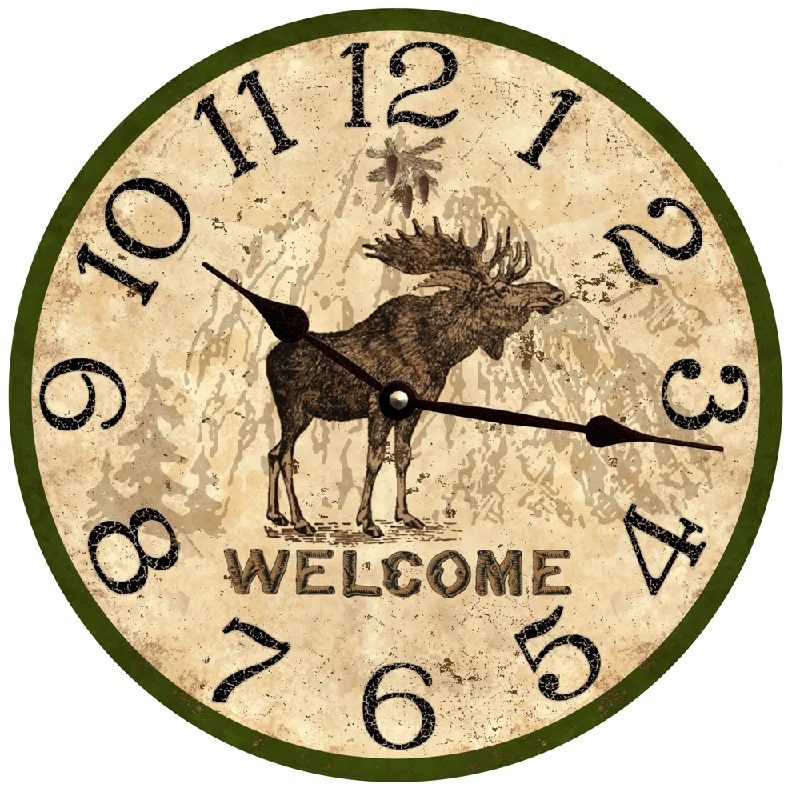 Lodge Clock- Welcome Moose Lodge Clock