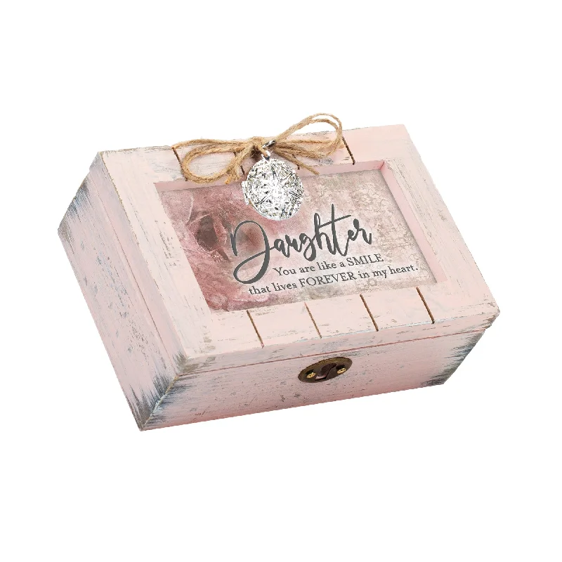 Daughter Blush Distressed Locket Music Box Plays You Are My Sunshine