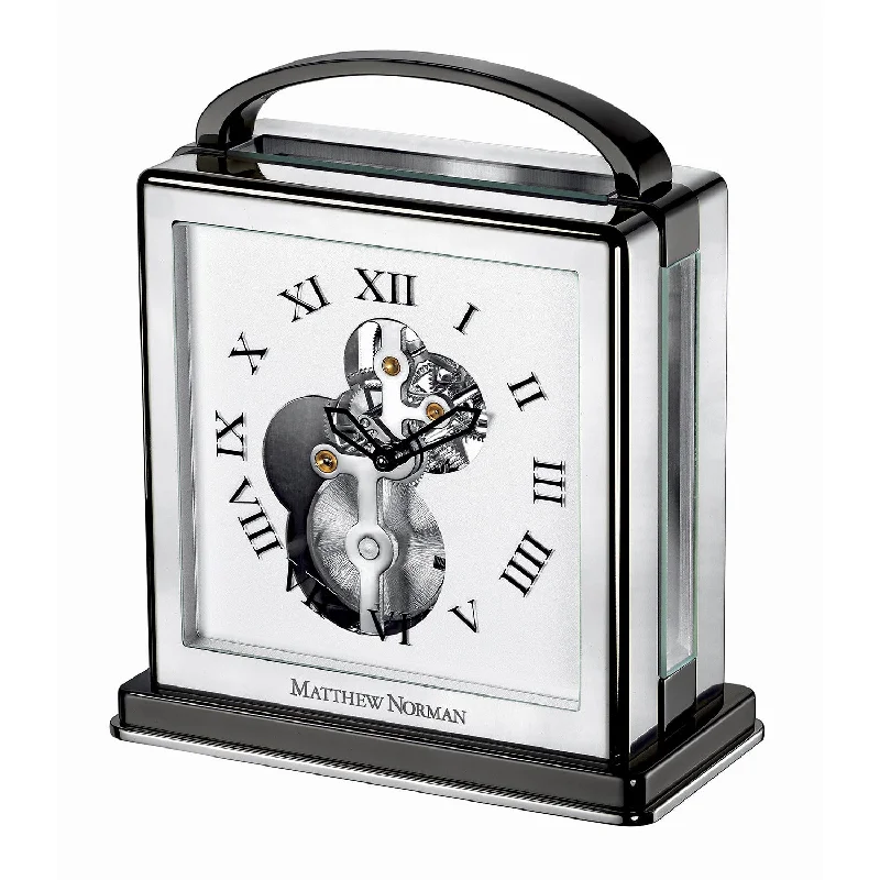 Matthew Norman Time Gallery Modern Table Clock from Swiss Master Clock Makers - 8 Day Manual Wind Clock